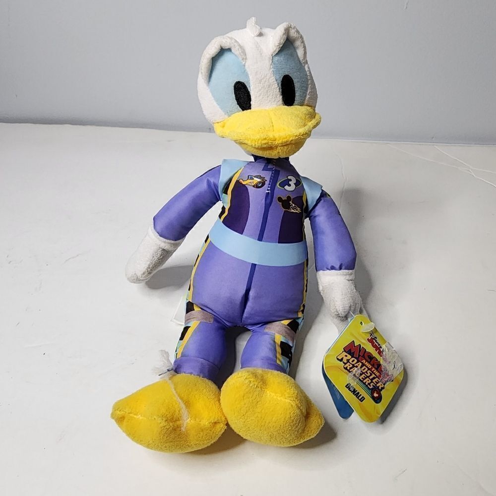 Disney Junior Mickey and the Roadster Racers Stuffed Donald Duck New with Tags